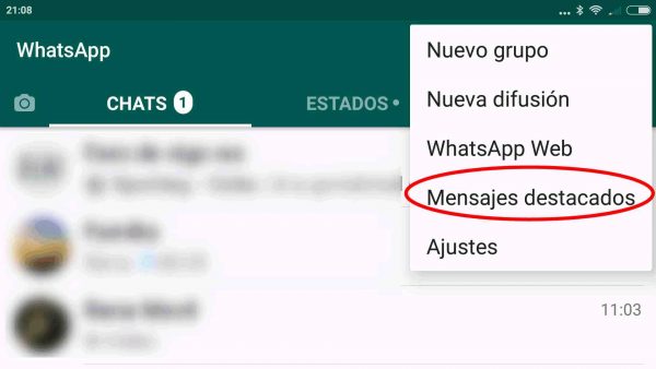 mensajes destacados en whatsapp