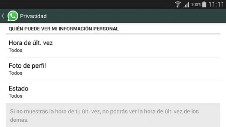privacidad en whatsapp
